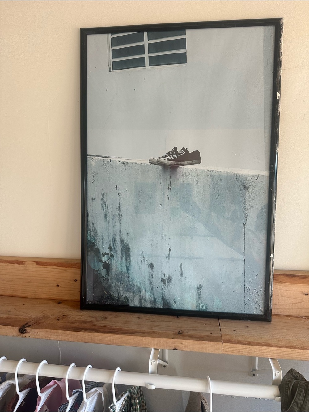 W/o Frame Black Sneaker Wall Art Print - Street Art (Luquillo Puerto Rico)